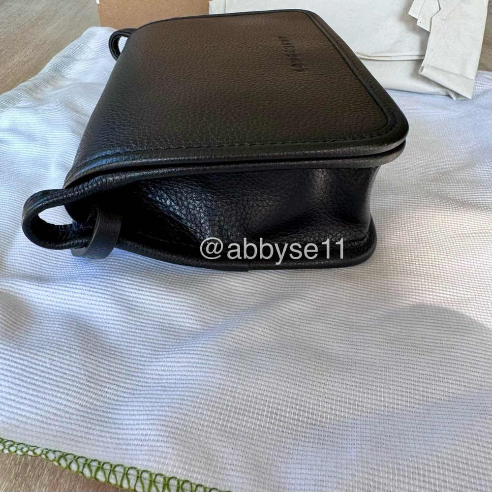Longchamp Black Le Foulonné Leather Wallet-On-Strap XS Clutch NWT 100% Authentic - Picture 7 of 11